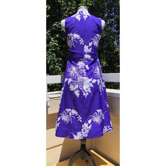 VTG 60s Paradise Hawaii Purple White Floral Dress - Picture 6 of 7